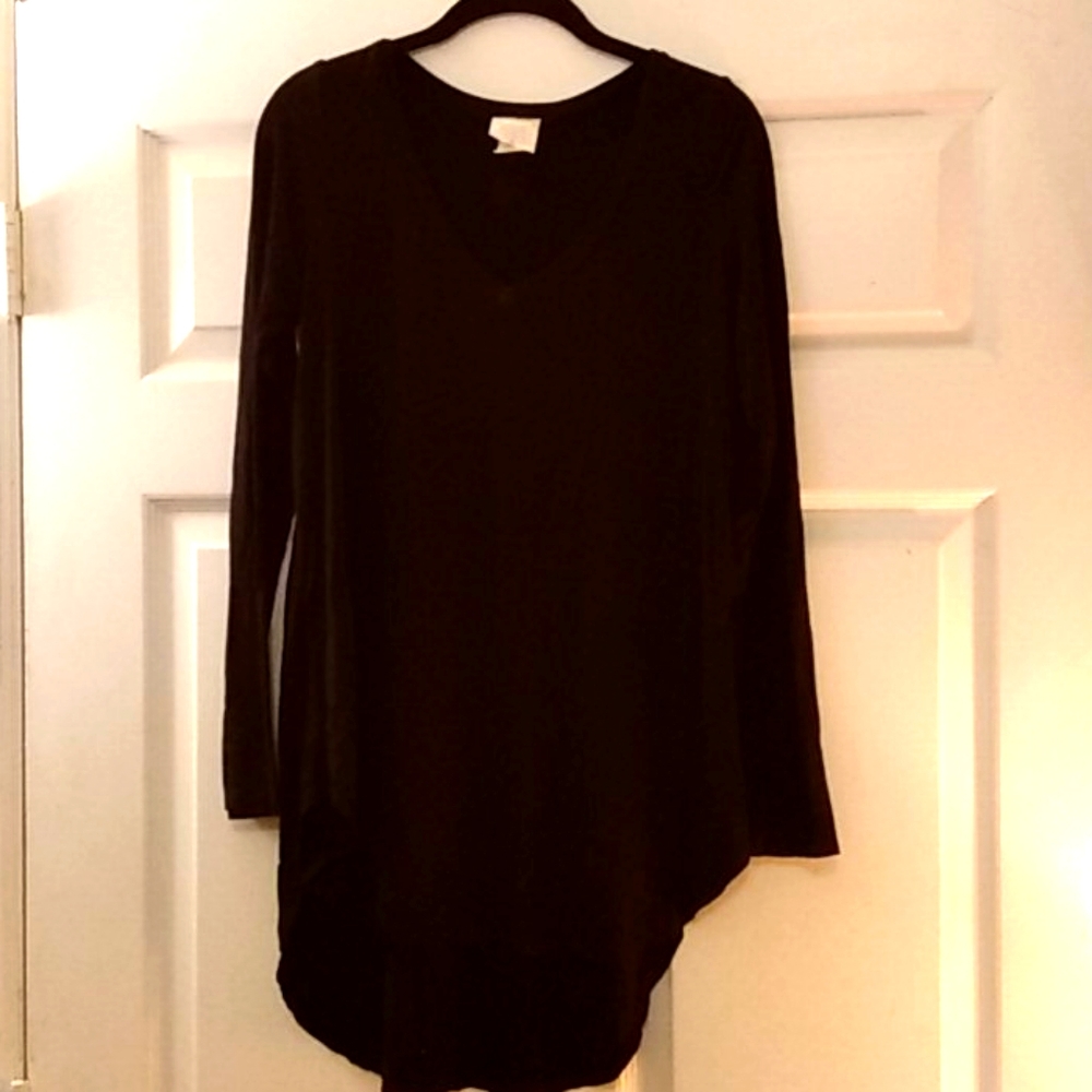 Long sleeve hi low shirt dress